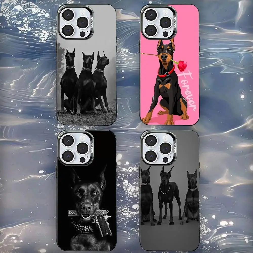 

Doberman Dog Phone Case For iPhone 16,15,14,13,12,11,Mini,Pro,SE,XS,MAX Black Matte Shockproof Cover