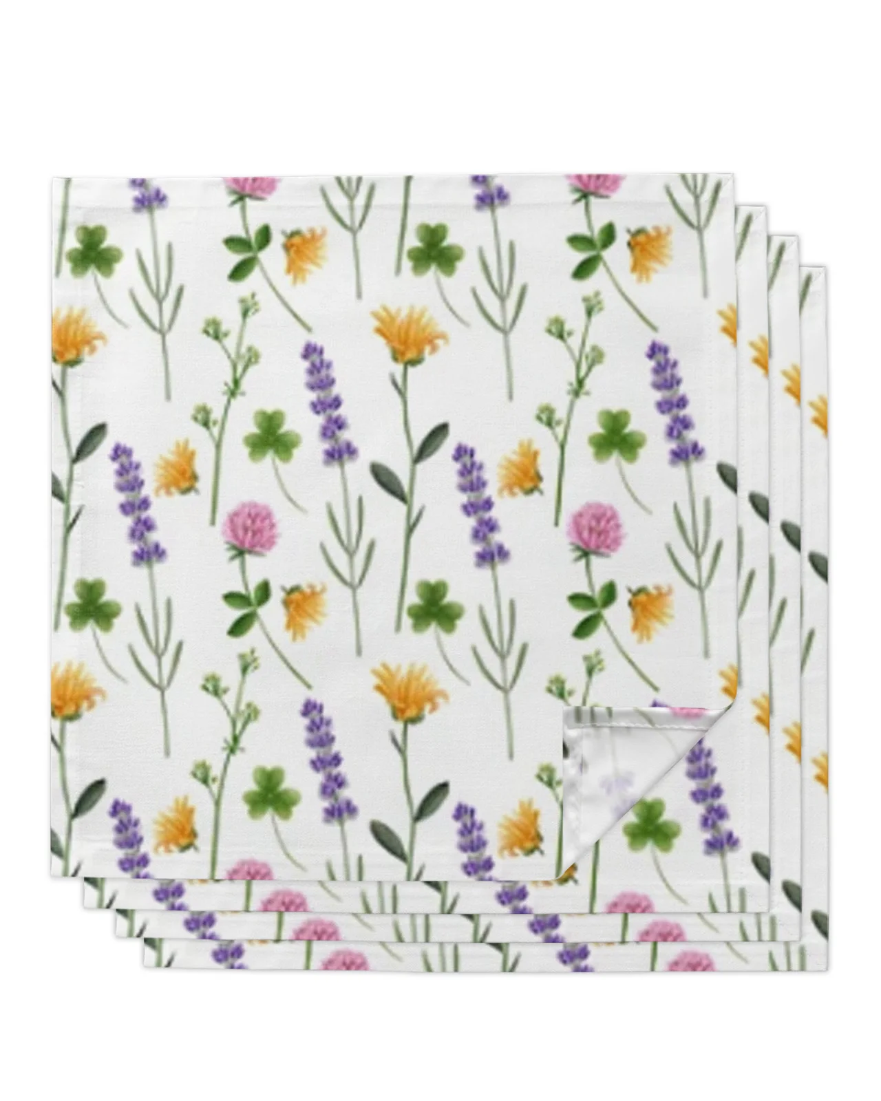 Meadow Flowers Square Napkins For Party Wedding Decor Tea Towel Soft Kitchen Dinner Table Napkins