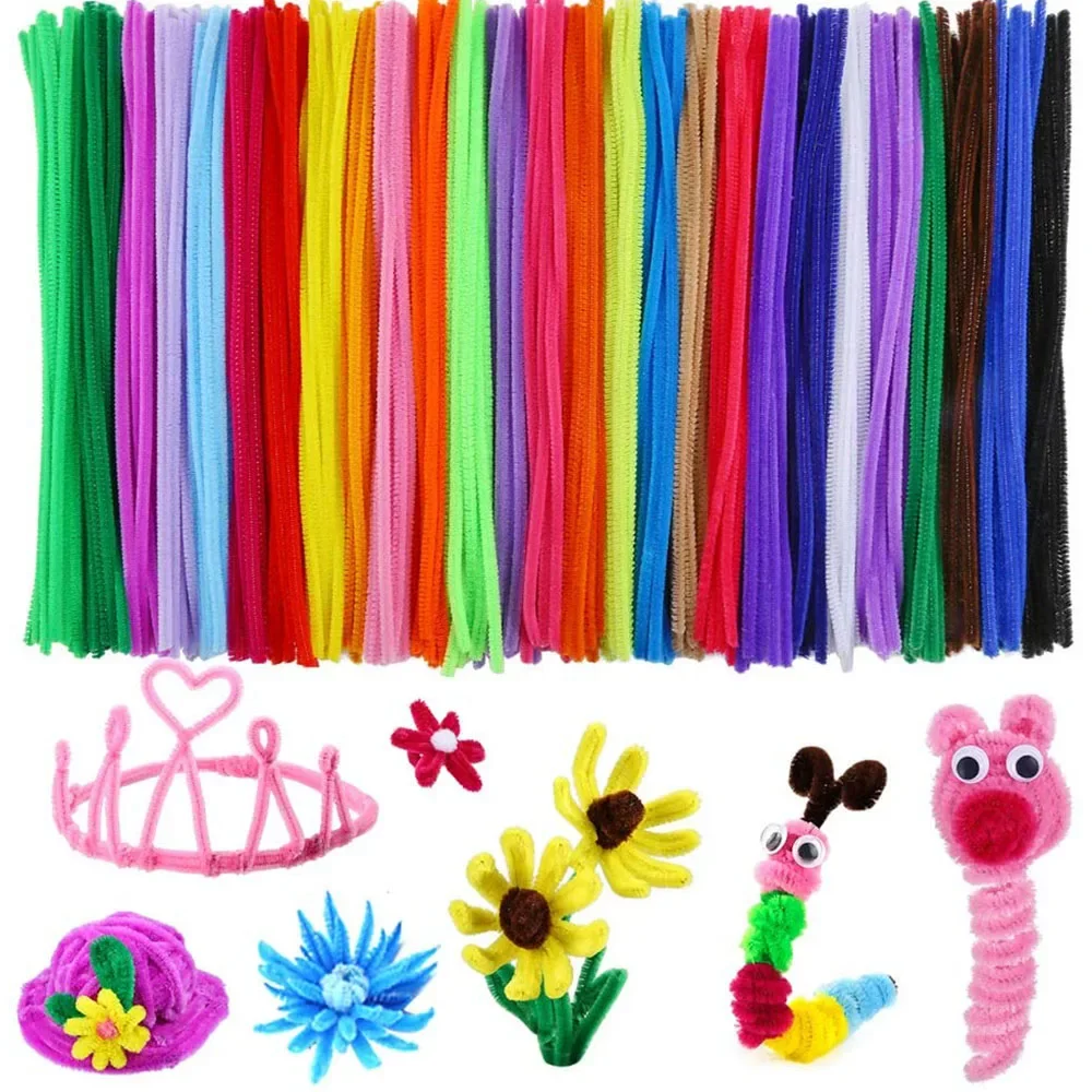 

100Pcs Multicolor Pipe Cleaners Chenille Stems Pipe For DIY Art Creative Crafts Decorations Creative School Children's Projects