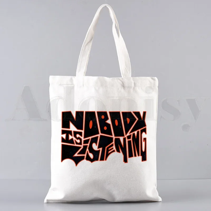 Zayn Malik Nobody Is Listening Harajuku Graphic Handbags Shoulder Bags Casual Shopping Girls Handbag Women Elegant Canvas Bag