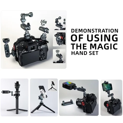 Imagen 2 del producto LEAPLIGHT Brazo Mágico Metálico Mejorado con Doble Rótula y Tornillo de 1/4'' para Montaje Extensible en Cámaras DSLR, Monitores, Micrófonos, Luces y Trípodes