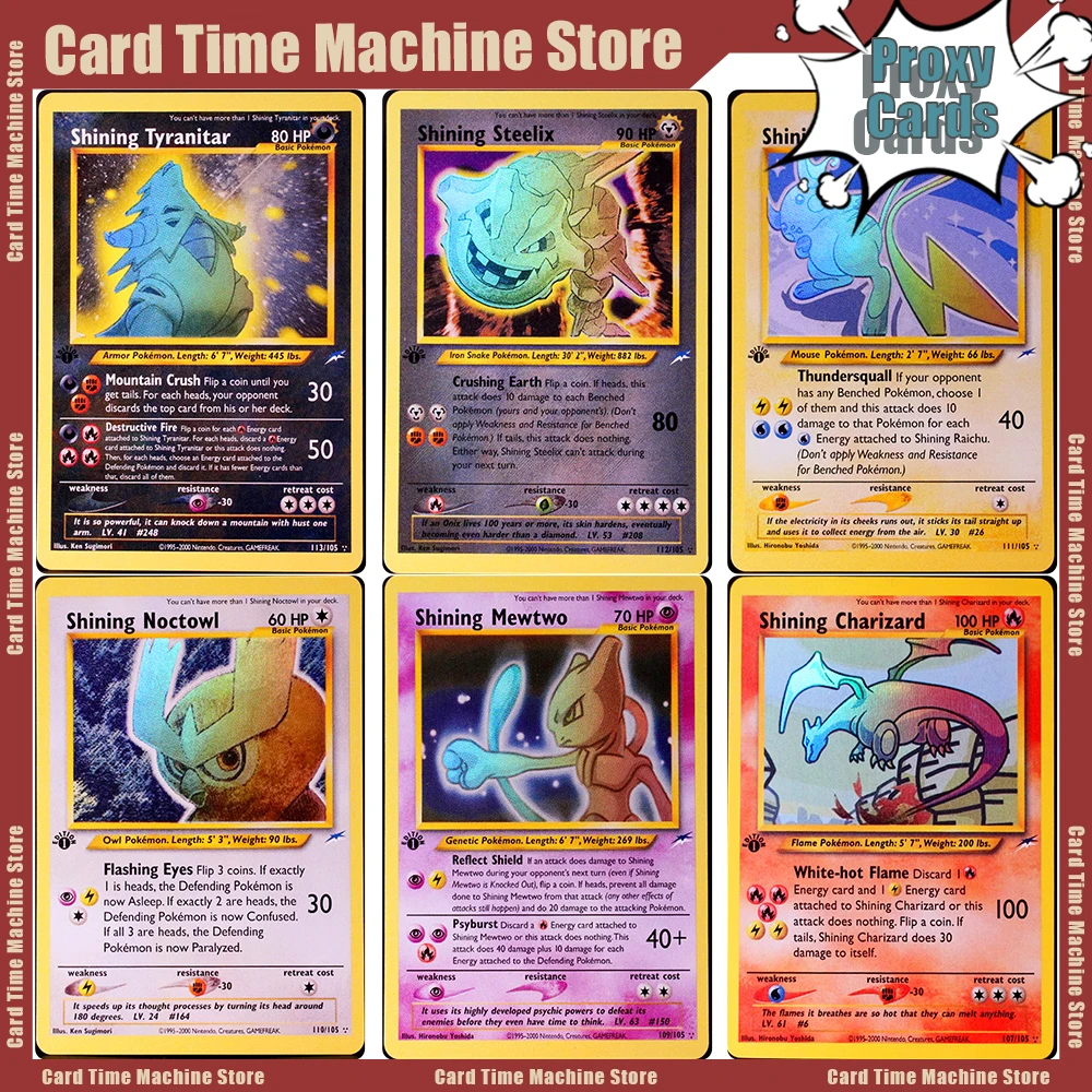 

Pokémon Japanese Proxy Cards PTCG DIY Cards PKM Collection Board Games tyranitar 113--105 steelix 112-105 raichu111-105 noctowl