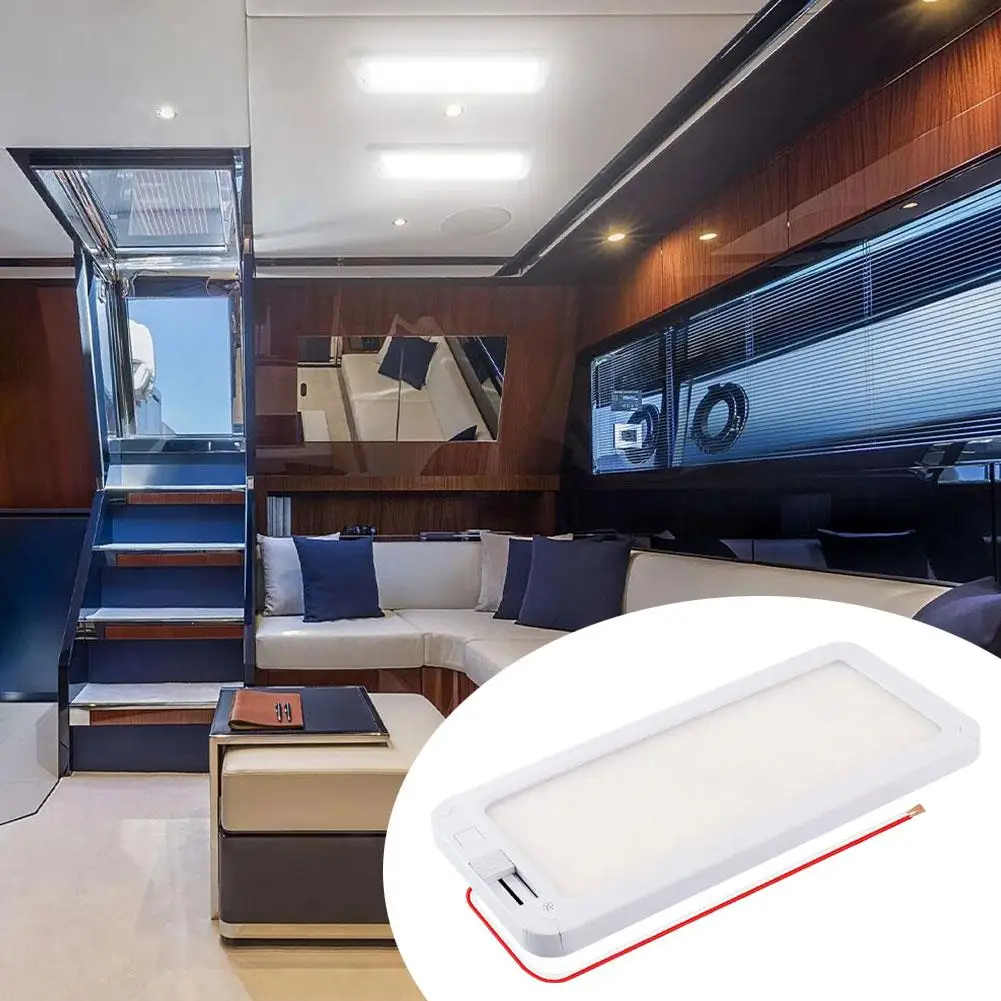 RV Interior Light 96LED 3 Color Dimmable Interior Lighting 12V-30V Ceiling Dome Light for Campers RV Truck Motorhome Caravan