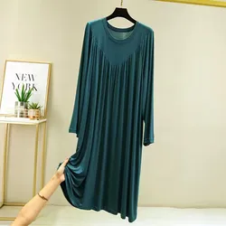 Casual Comfortable Nightshirt New Long Sleeve Spring Fall Sleepwear Women Night Dress Loose Oversize Home Ladies Nightgowns