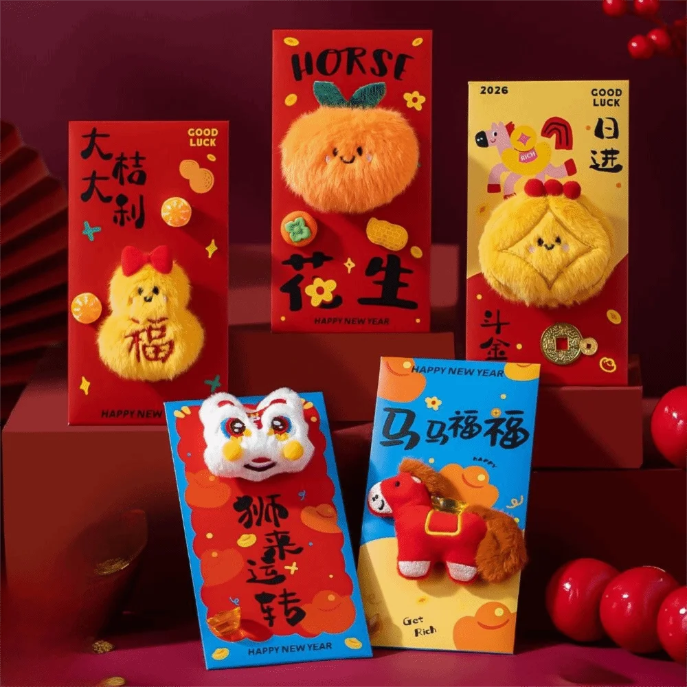 

Festival Gift Chinese style Red Envelope Multiple Patterns Cartoon Money Pouch Best Wishes Traditional Red Pocket Wedding