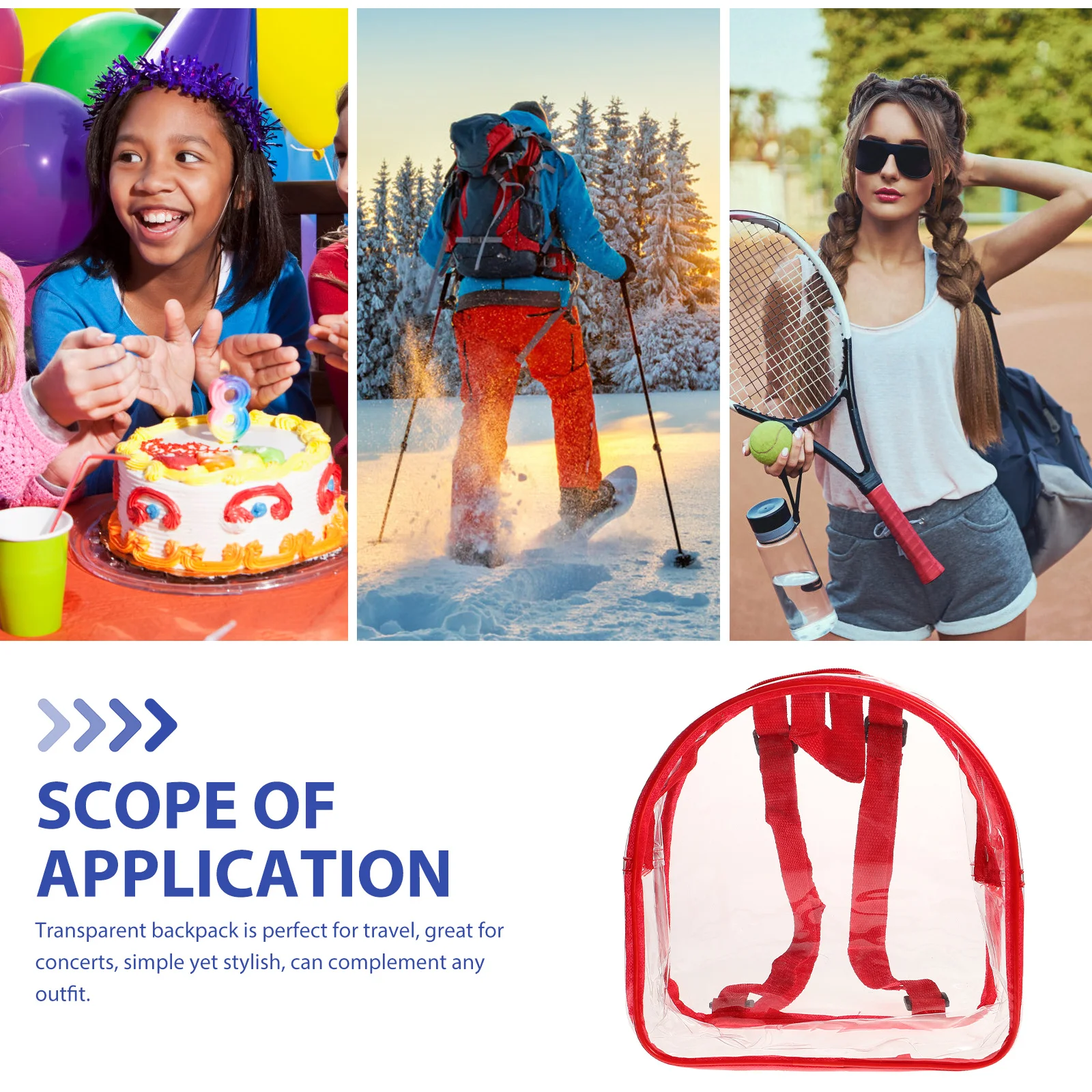 Clear Backpack Heavy Duty Transparent PVC Durable Lightweight Shoulder Bag for School Travel Stadium Approved Clear Bags