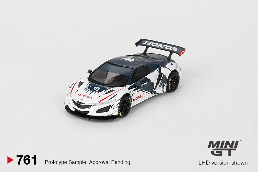 MINIGT 1:64 Honda NSX GT3 EVO Alphaterminated i Yuki Tsunoda 2023 Voiture MGT00761-CH Alliage Jouets Véhicule Modèle en Métal Moulé Sous Pression pour Enfants