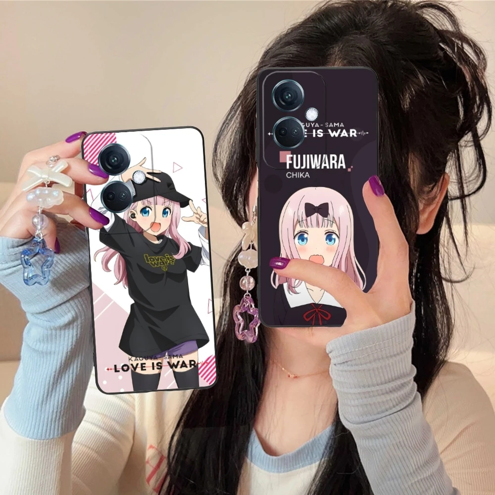 Kaguya Sama Chika Mobile Cell Phone Case for OPPO Find X5 X3 X2 A93 Reno 8 7 Pro A74 A72 A53 Black Soft Phone Cover Shell