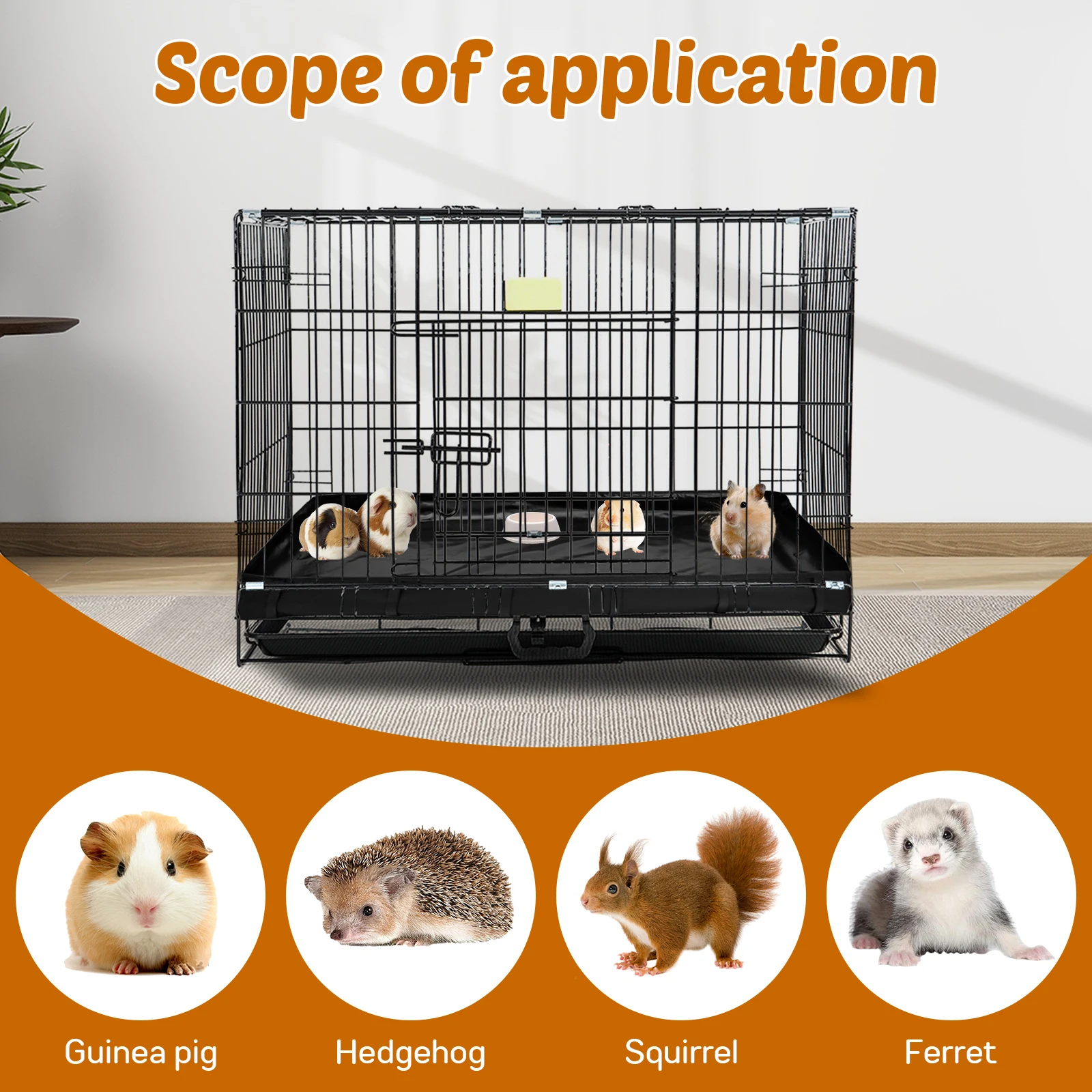 Guinea Pig Cage Liner Waterproof Oxford Cloth Guinea Pig Cage Tarp Bottom Hamster Hedgehog Small Animal Habitat Fence Base Pad
