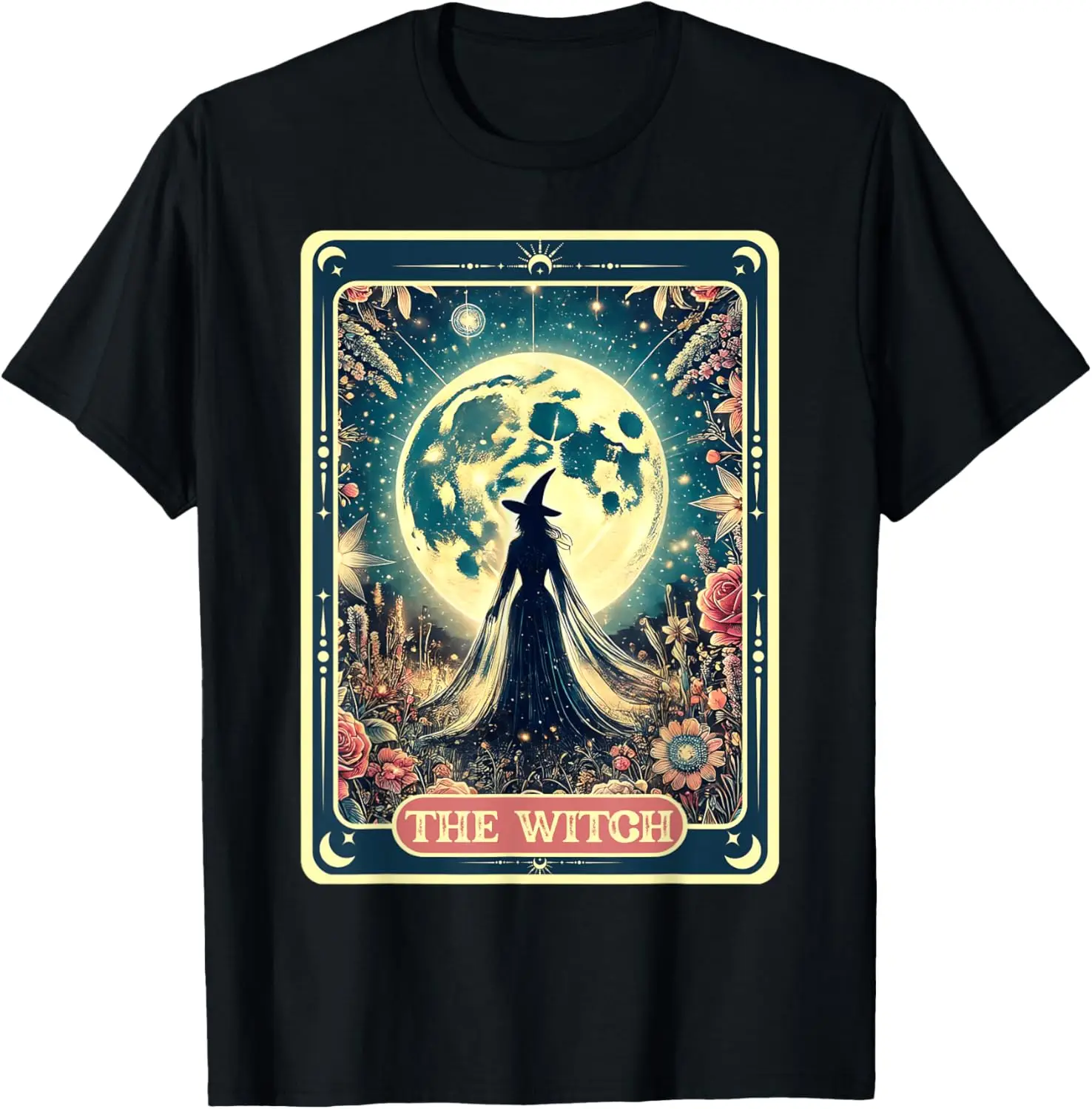 The Witch Tarot Card Halloween Vintage Gothic Witchy Vibes T-Shirt