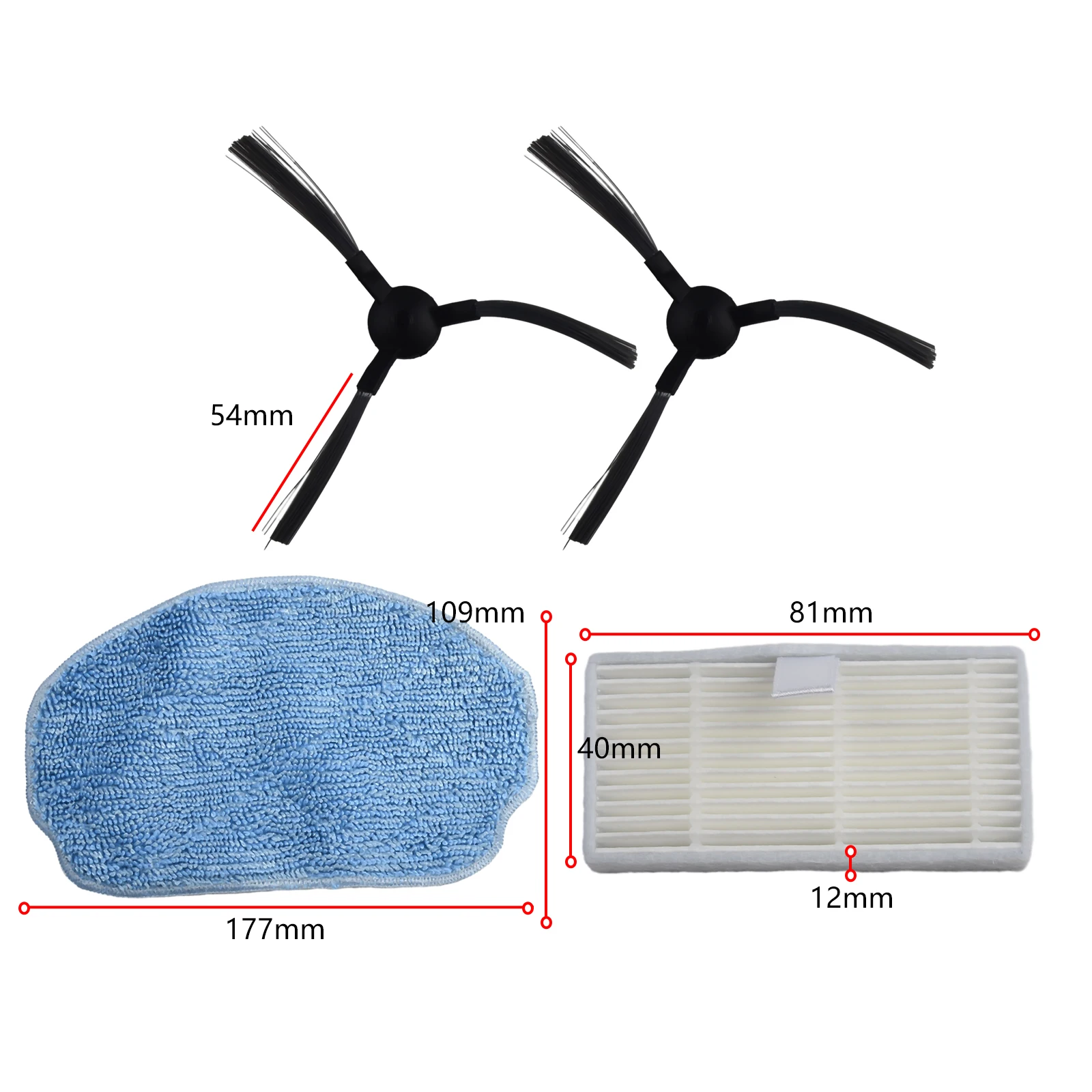 

Brand New Mop Cloths Vacuum Cleaner Bathroom 3*Filters For Cecotec For Conga Robot Vacuum 4*Side Brushes 999