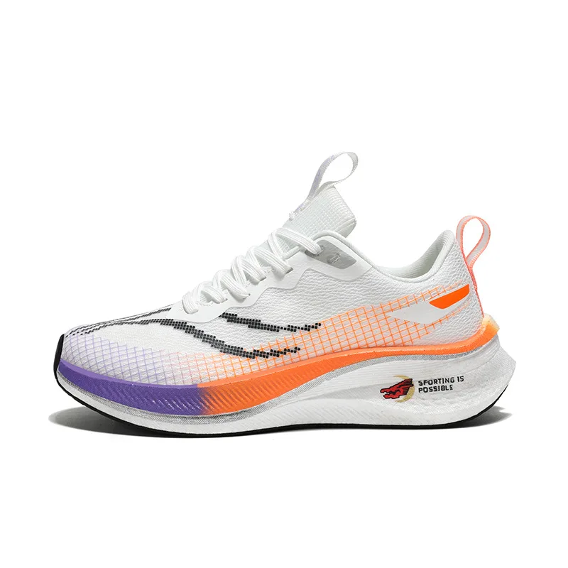 

Новое поступление, мужские и женские кроссовки, модная дышащая спортивная обувь для бега, сетчатая поверхность, карбоновая пластина, поддержка, износостойкая