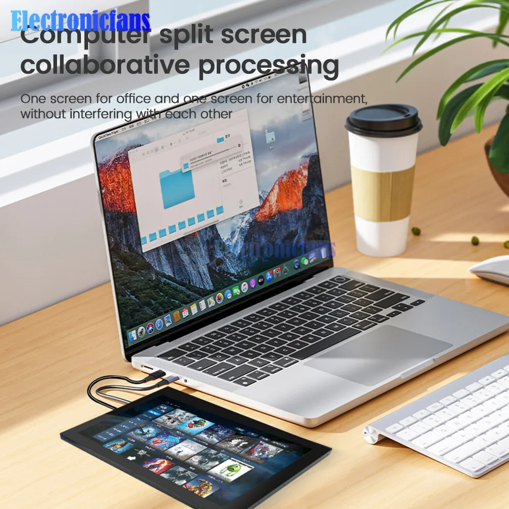 10.1inch LCD Capacitive Touch Screen 1280X800 IPS Display Type-C Interface Dual Channel Stereo Module for Raspberry Pi 3B/4