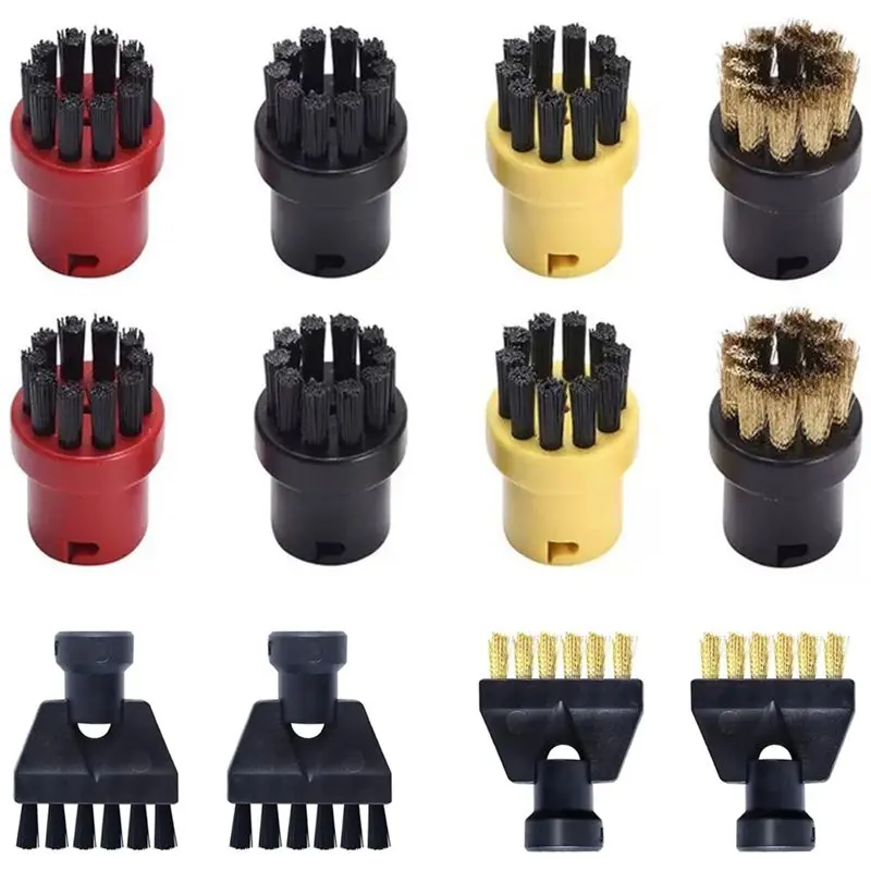 For Karcher SC1 SC2 SC3 SC4 SC5 SC7 CTK10 CTK20 Steam Cleaner Accessories- Steam Round Brush Set Replacement(12Pcs)-A77G