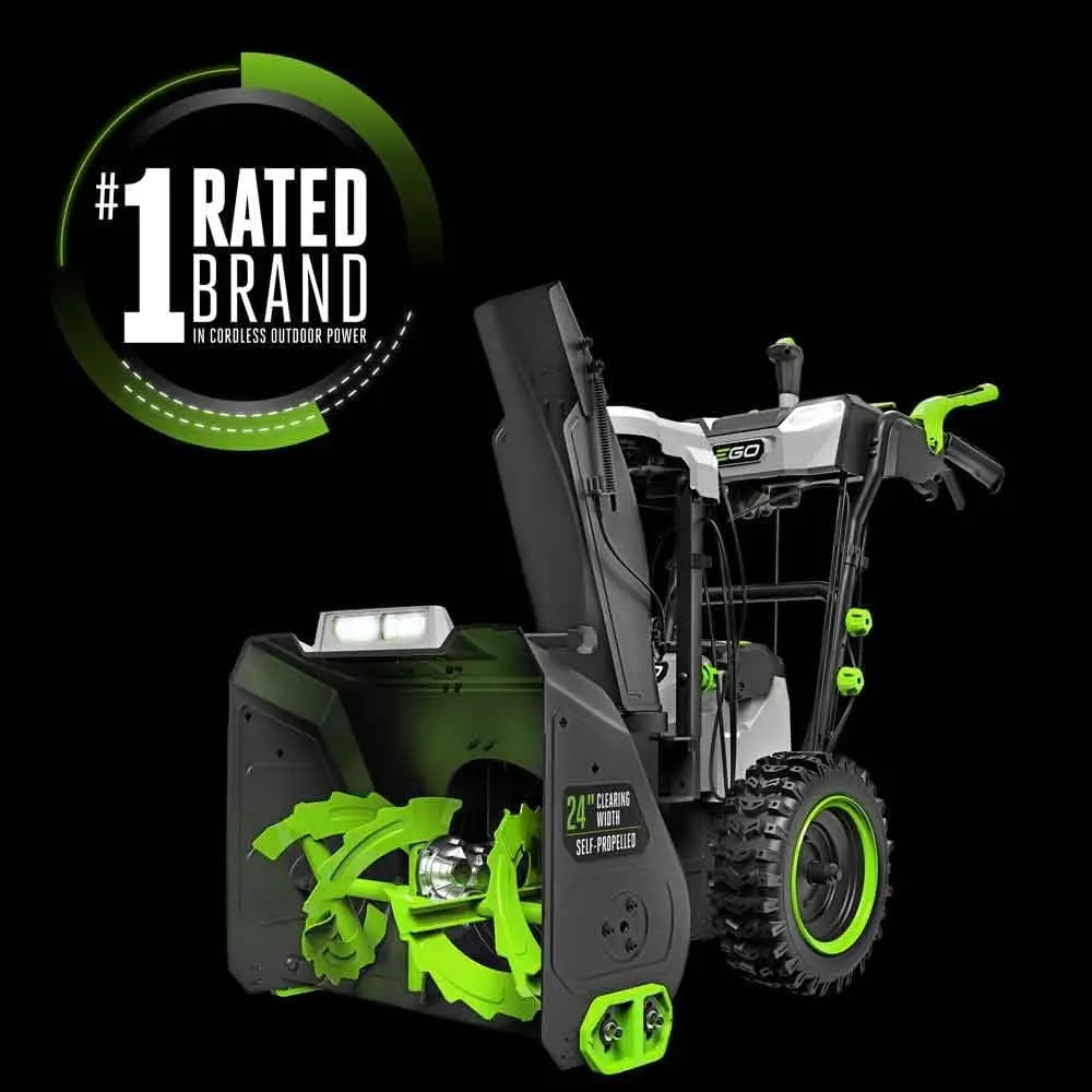 2410 24 inch Self-Propelled 2-Stage  Snow Blower with Peak Power/Heated Handle Grips/Trigger-Controlled Steering, Batte