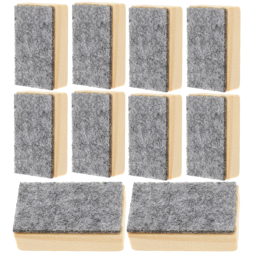 10 Pcs Small Blackboard Eraser Classroom Ornaments Chalk Wiper Wooden Dust Free Erasers