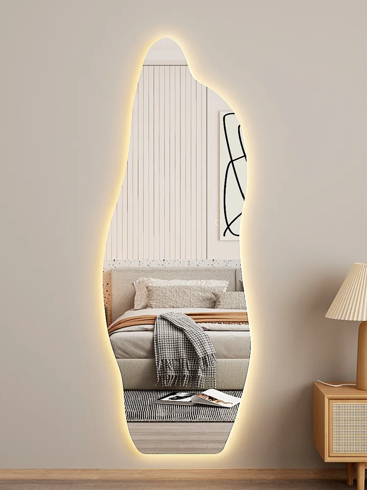 Cloud Mirror Dressing Wall Hanging Clothing Shop Irregular Shaped Floor Mirror with Lamp