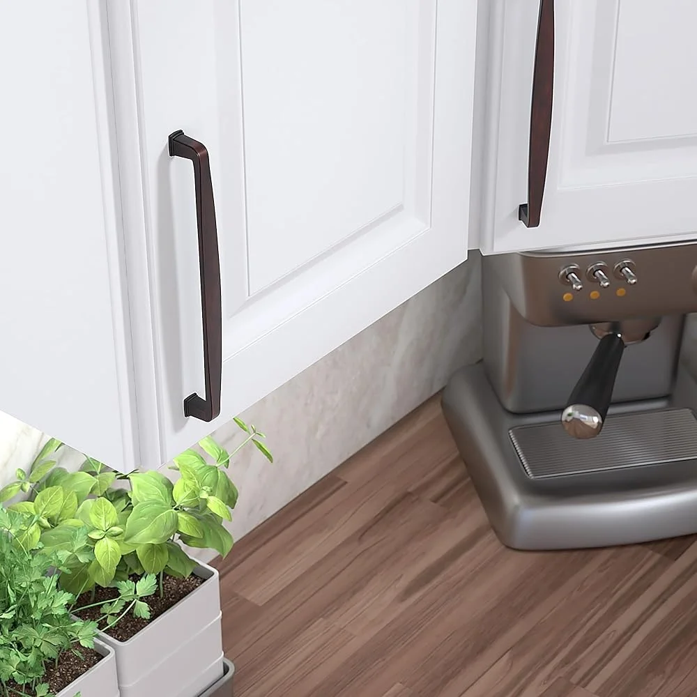 Transitional Cabinet Drawer Handle 192mm Center-to-Center Brushed Oil-Rubbed Bronze Metal Kitchen Bathroom Hardware