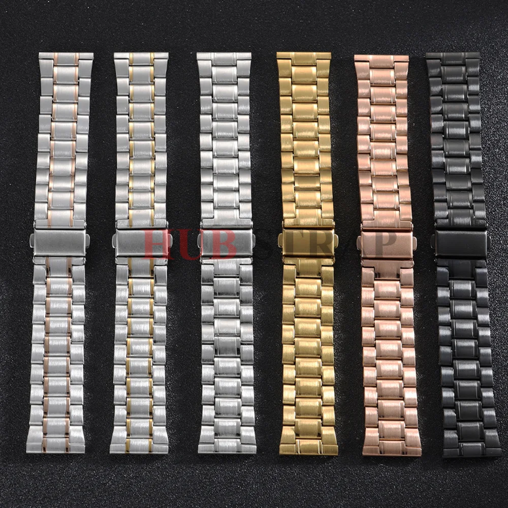 Stainless Steel Band Quick Release 22mm Straps for Seiko Universal Watchband Belt Men Women Folding Buckle Watch Accessories