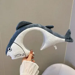 Cartoon Salted Fish Hairband For Female Children, Funny Sand Sculpture Oversized Salted Fish Photo Washing Headband Headwear