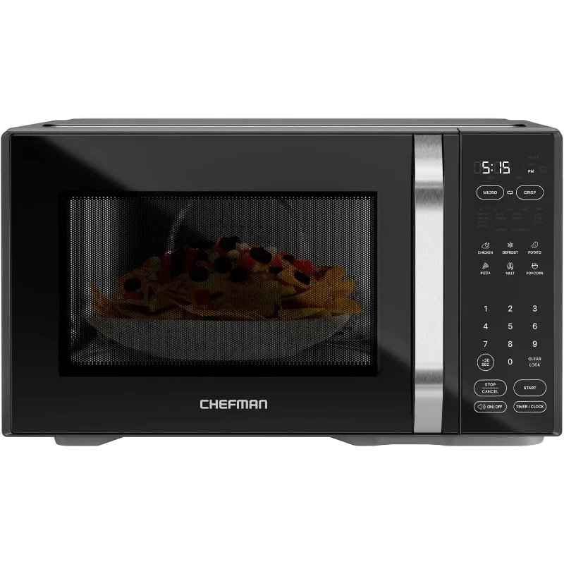 Chefman-horno microondas Digital MicroCrisp para encimera, Combo de potencia único "cocinar y Crisp", 1,0 Cu Ft, microondas de doble cocción de 1000W