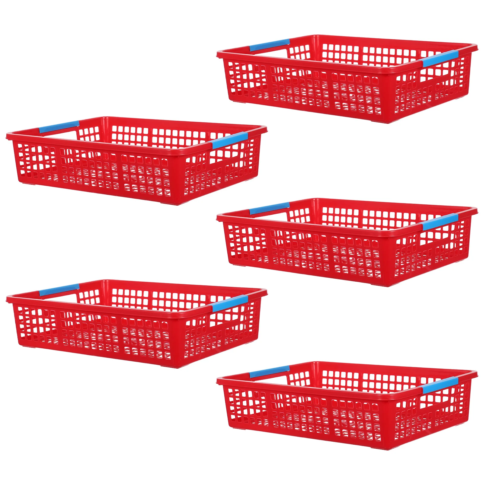 5pcs-plastic-storage-basket-red-stackable-desktop-organizer-for-office-classroom-home-a4-file-document-snack-fruit-storage-bin