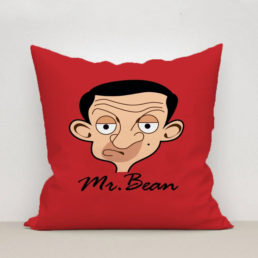 Pillowcases for Pillows 45x45 Cushions Covers for Bed Pillows Mr. Bean Cartoon Decorative Pillowcase Decor 40x40 Pilow Cases