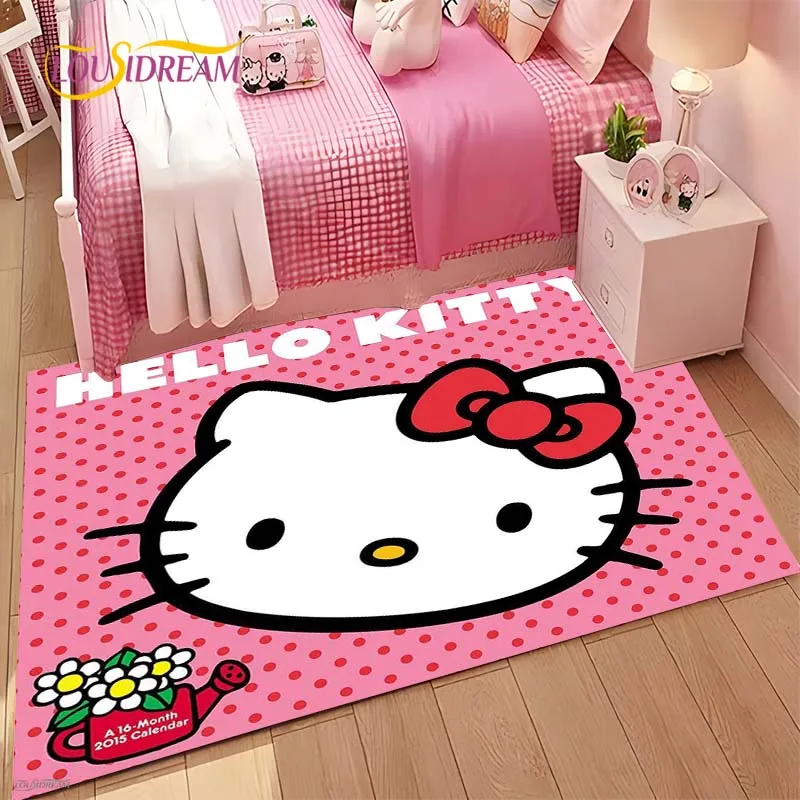 Hello Kitty kawaii Cartoon Anime Carpet for Living Room Bedroom Rug Kitchen Door Kids Un-slip Floor Mat Alfombra Birthday gift