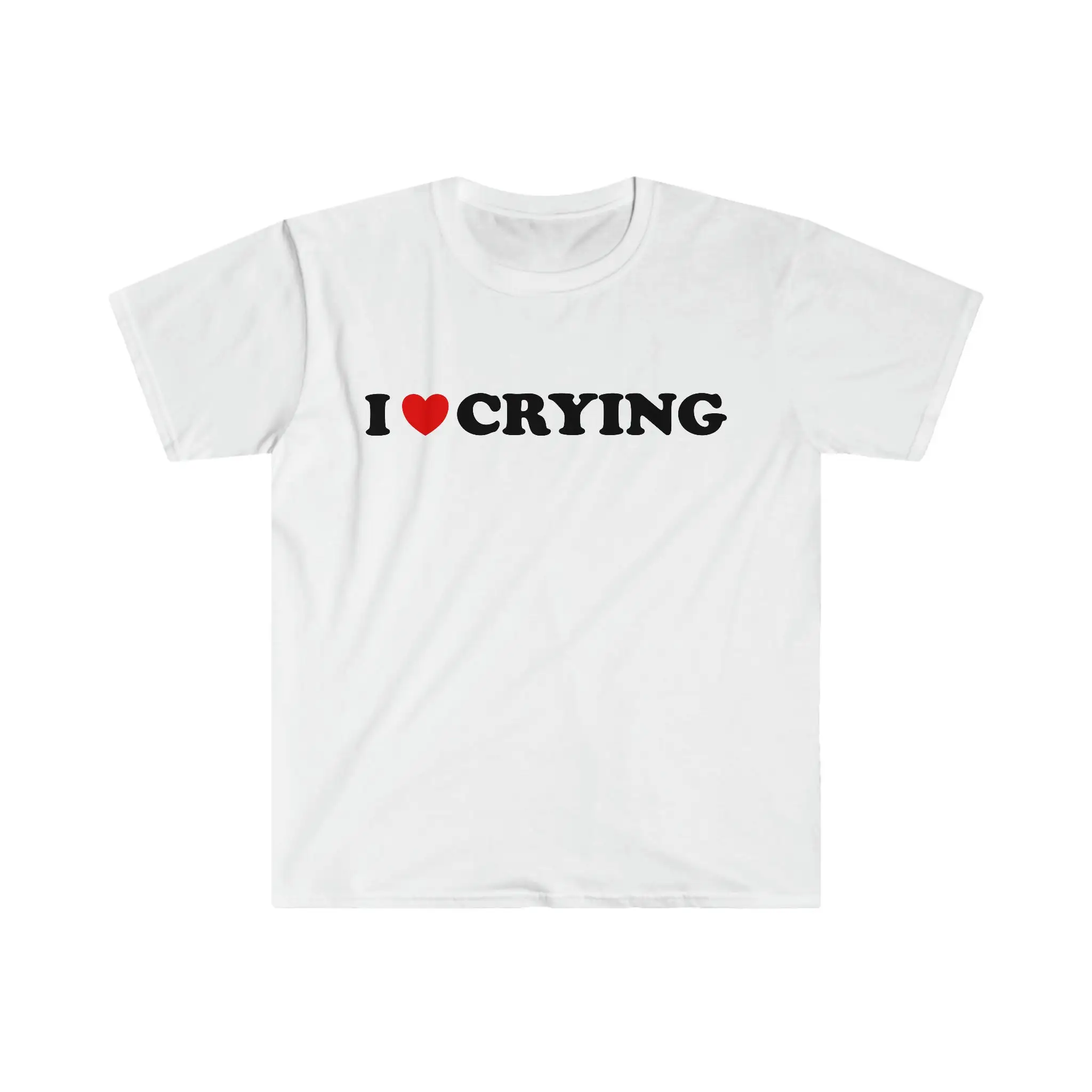 Funny Y2K T Shirt I Love Heart Crying 2000'S Style Meme Gift