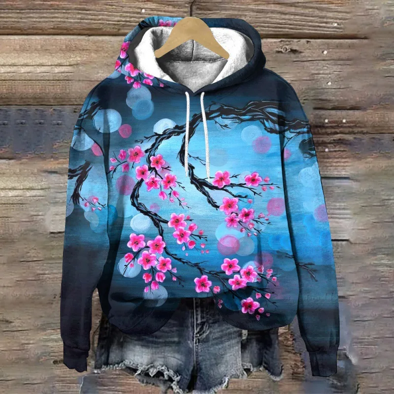 Fashion Flower Floral 3D Print Hoodies Women Autumn Winter Hooded Sweatshirts Streetwear Long Sleeve Pullovers Female Clothing