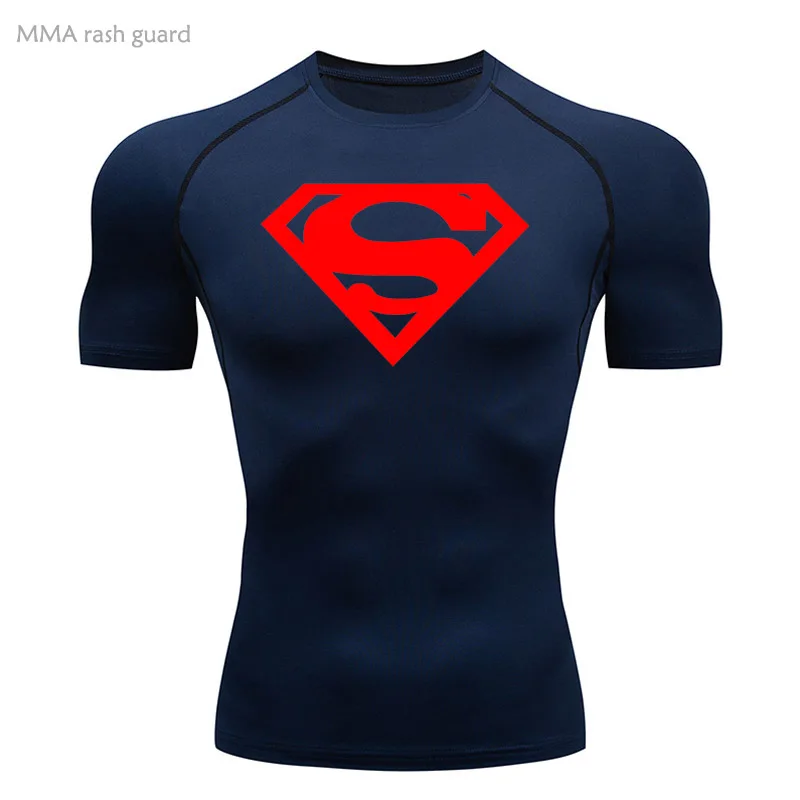 Sports Compression Shirt Men's T-Shirt Short Sleeve Quick Dry Summer Fitness Top Bodybuilder T-shirt Running Men's Gym Clothing image 4