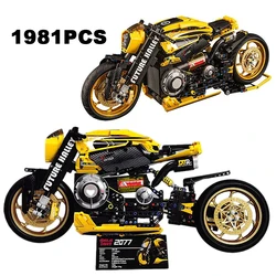 1981PCS Technical 1:5 Cyber 2077 Motorcycle Building Blocks Speed Motorbike Locomotive High Tech Bricks Toys Gift For Adult Kids