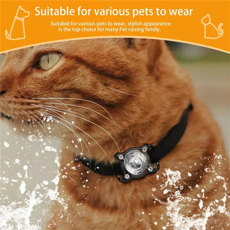 ABSQ-アルミシートエアタグ首輪ホルダー犬猫用金属バックル防水保護ケースエアタグホルダー