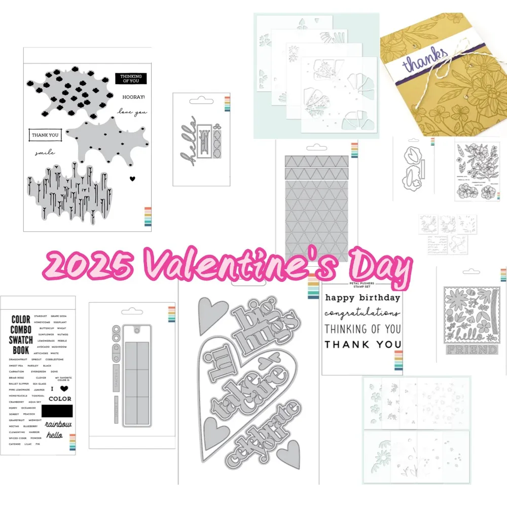 

2025 Valentine's Day flower Metal Cutting Dice And Stamps For Scrapbooking Stencil Embossing Mold DIY Paper Cards Craft Cutting