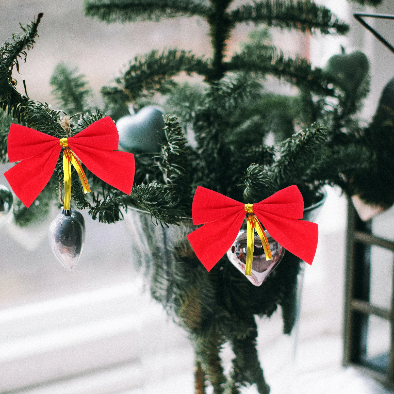 Kerststrik Reardrop Krans Grote Bogen voor Boomversieringen Striklint Rode Topper