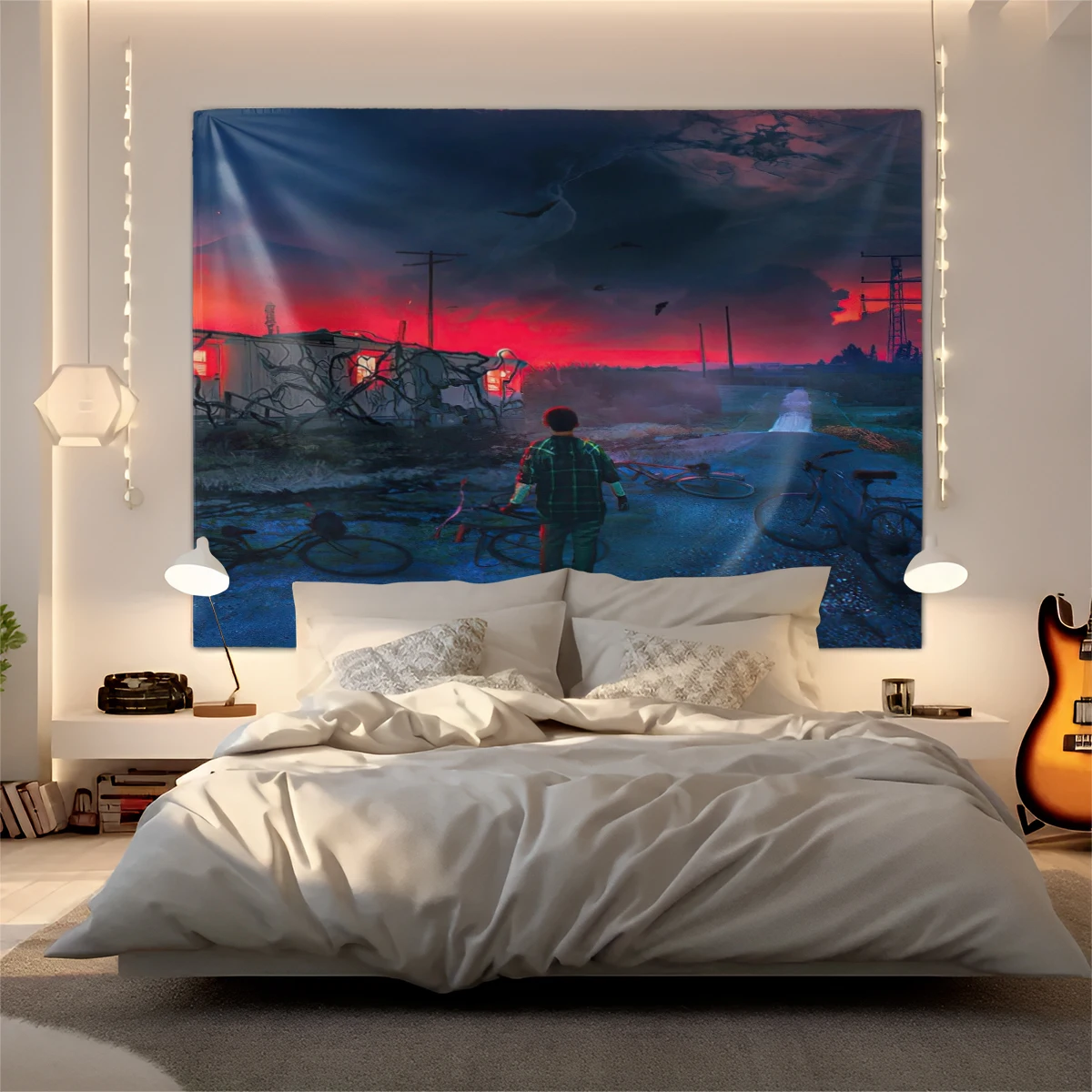 

Гобелен «Странная история: Апокалипсис Хокинсов» — для фанатов сериала Netflix, подростков и молодежи, подходит для гостиной, спальни, общежития.