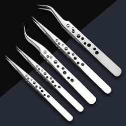 Anti-static Precision Industrial Tweezers Curved Straight Tip Stainless Steel Tweezers Phone computer Repair DIY Hand Tools