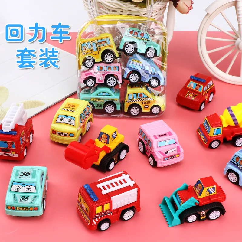 Mini Car Model Toy Pull Back Car Toys Engineering Vehicle Fire Truck Kids Inertia Cars Boy Toys Diecasts Toy for Children Gift