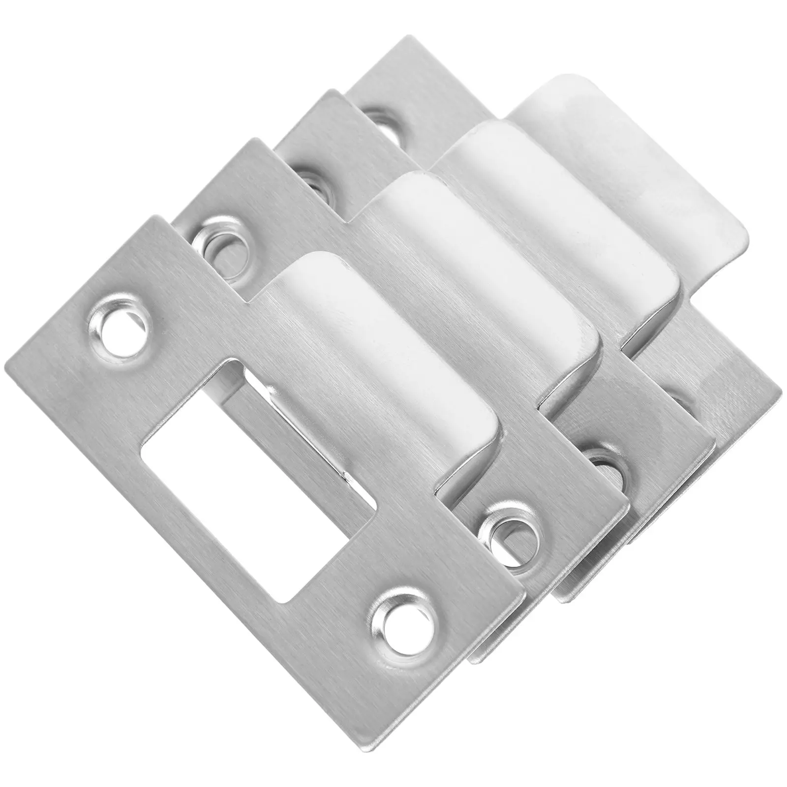 

4 Pcs Door Lock Strike Plate Reinforcement Cover Stainless Steel Service Life Easy Installation Deadbolt Kit
