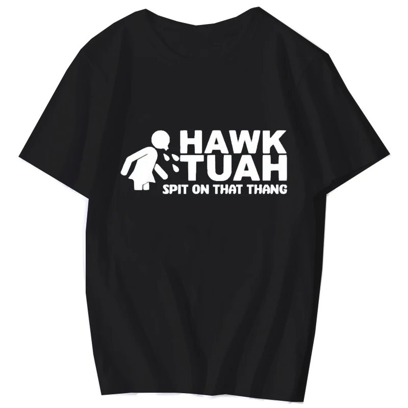 Hawk Tuah Spit on That Thang Funny Girls Interview T-Shirt Humorous Letters Printed Saying Tee Short Sleeve Cool Hawk Tuah Shirt