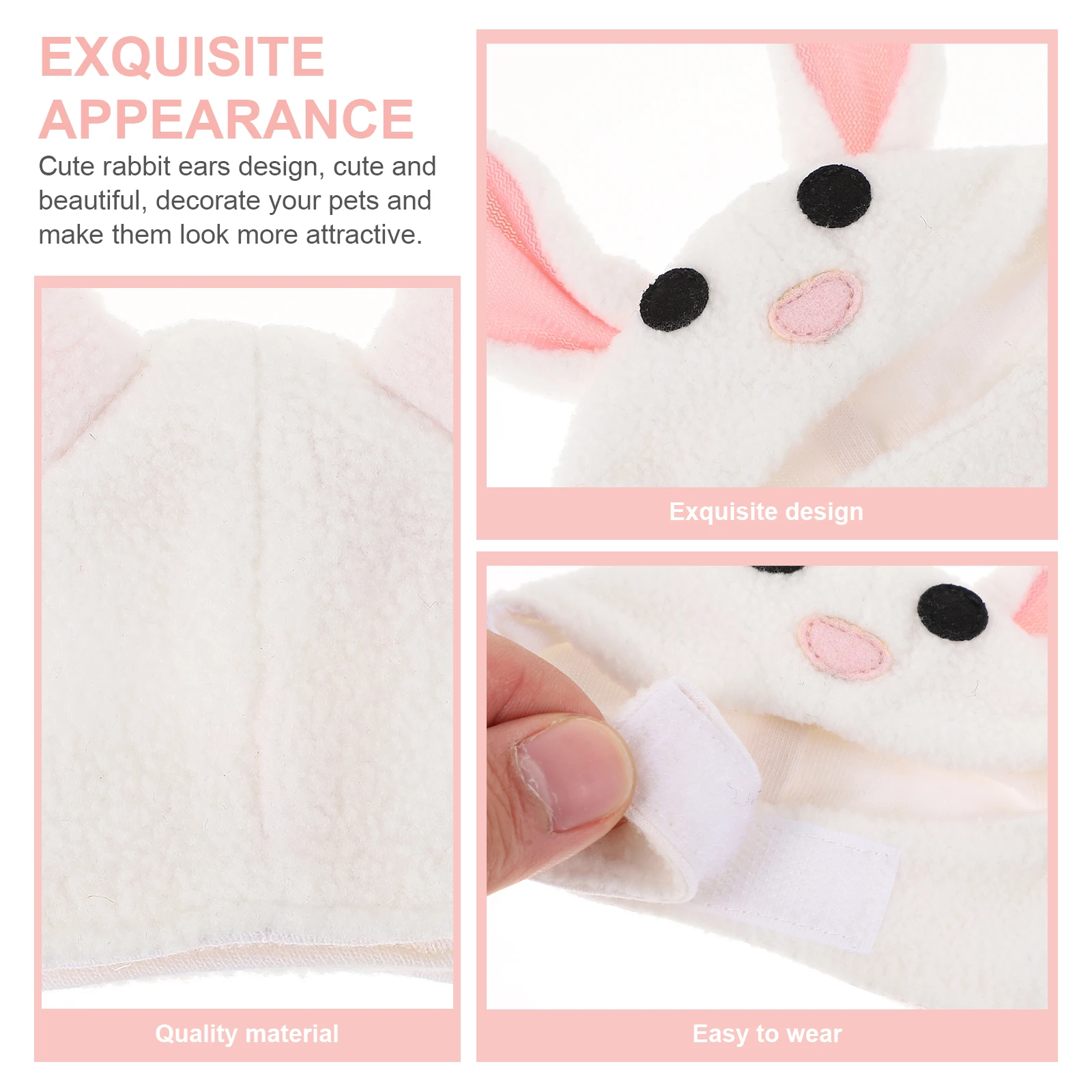 

Pet Bunny Hat Rabbit Ear Design Warm Cotton Hat for Small Pets Hamster Guinea Pig Reusable Washable Halloween Easter Photo Shoot