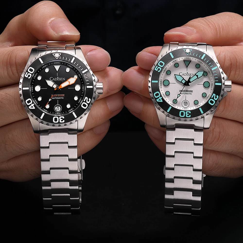 CADISEN AQUA DIVER Top Luxury Brand Men Watches Automatic Watch Japan MIYOTA 8215 100M Waterproof Luminous Mechanical Wristwatch