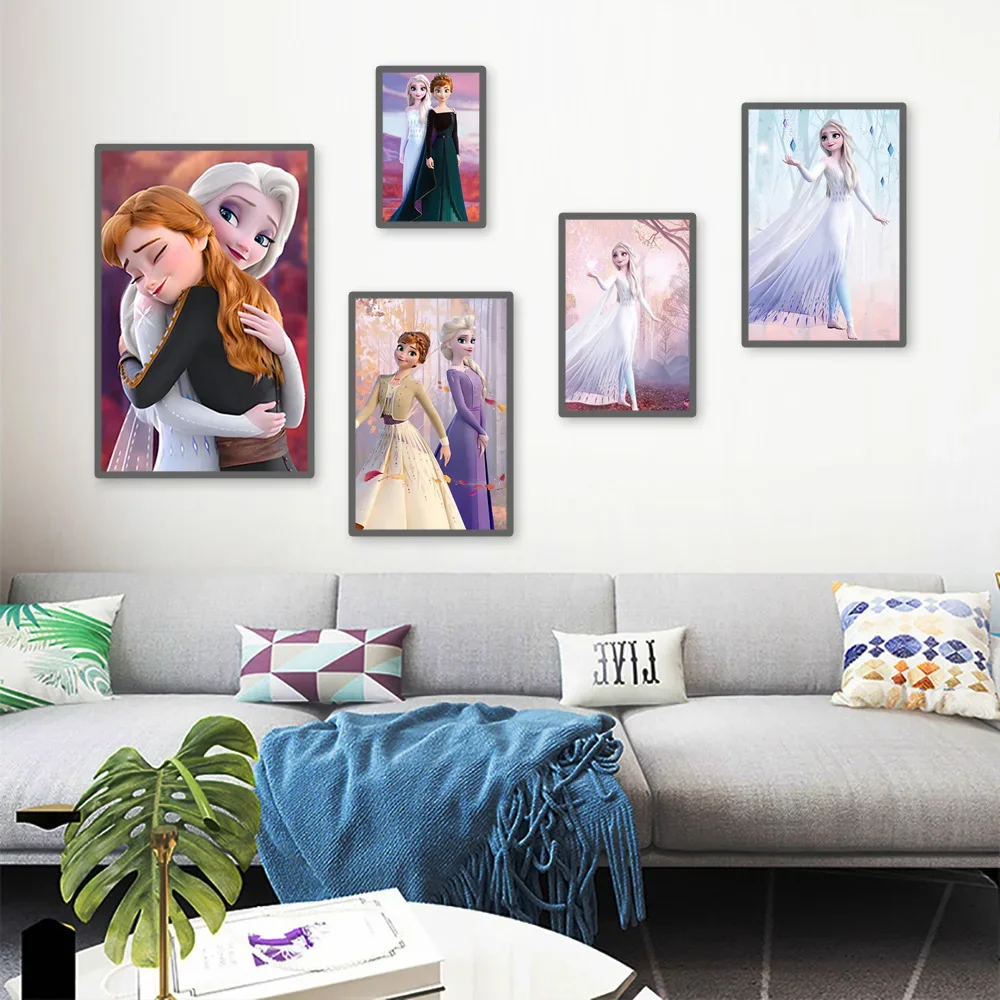 

MINISO Disney Frozen Adventure Princess Anna Scandinavian Home Living Room Decorative Art Posters Mural Canvas Painting Printing