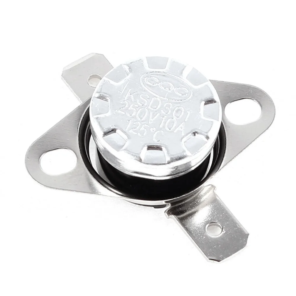 1Pcs Normally Open KSD301 10A 250V 0-130 Degree Normally Closed Bakelite Temperature Switch Thermostat Sensor 50 60 70 80 90 100