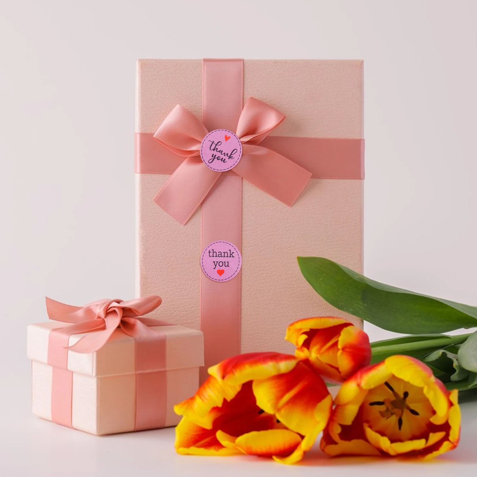 

Thank You Decorative Stickers Roll Heart Design Strong Adhesive Ideal for Gift Packaging Sealing Handmade Crafts Presents Label