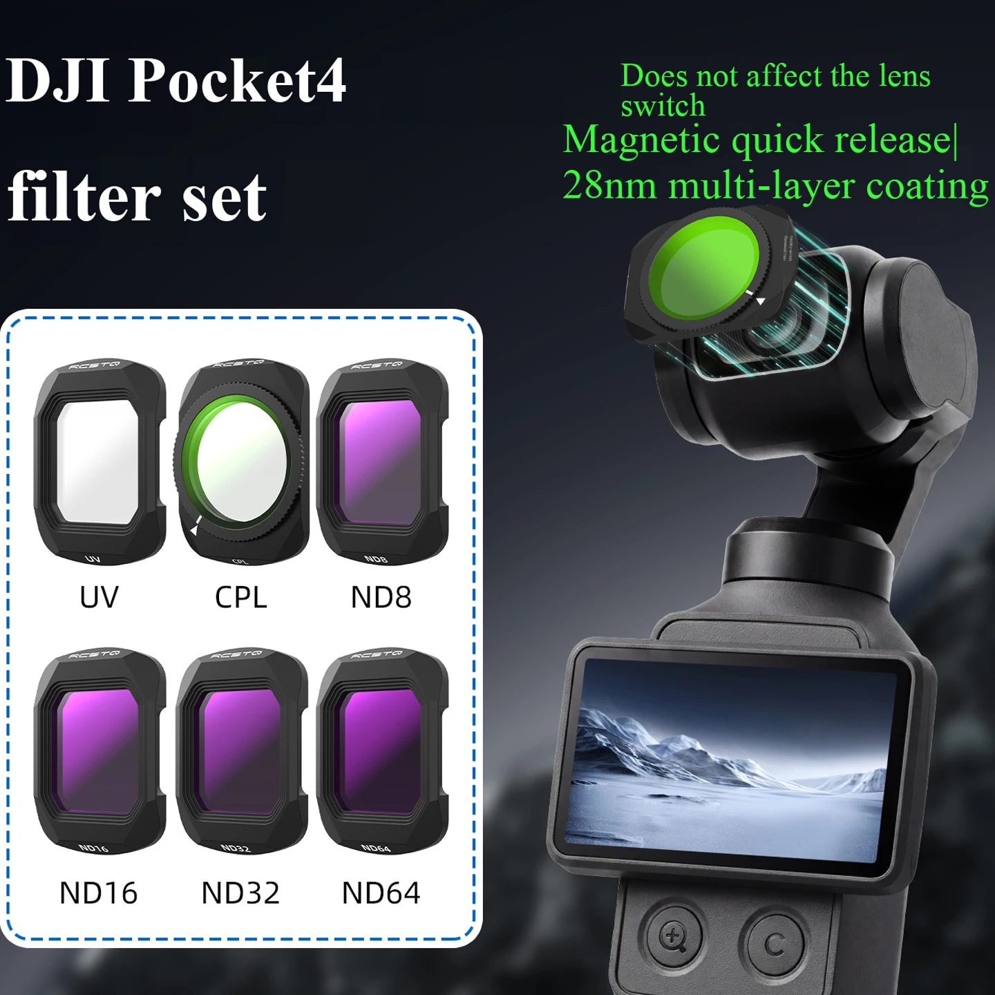 

UV Lens Filter Set for DJI Osmo Pocket 4 Pocket 3 CPL ND8 ND16 ND32 ND64 Star Night Lens Filter Action Camera Accessories