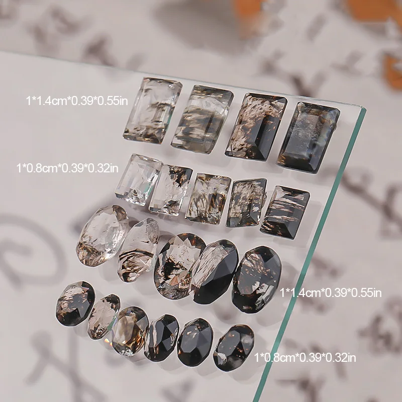 4 قطع حادة أسفل الزركون مسمار الفن الراين الحبر الصيني نمط تصميم Hotsale مسمار الفن سحر كريستال الماس للزينة #5