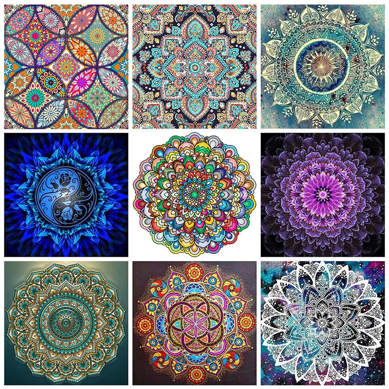 

Nabi 5d Diy Diamond Painting Mandala Diamond Embroidery Cross Stitch Flower Pictures Of Acrylic Mosaic Decortion
