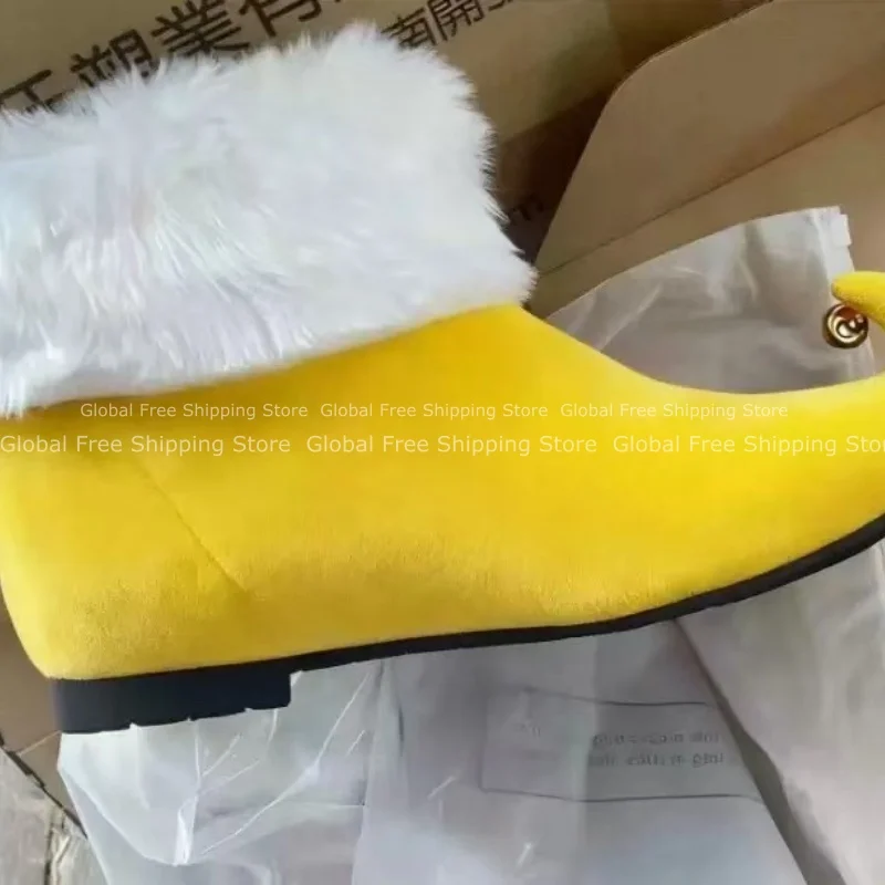 Neue Elfen-Santa-Claus-Schuhe für Erwachsene, rote Stiefeletten mit Glöckchen, Weihnachts-Cosplay-Party-Bühnen-Requisiten, Unisex-Schuhe mit rohem Rand – Detail 5
