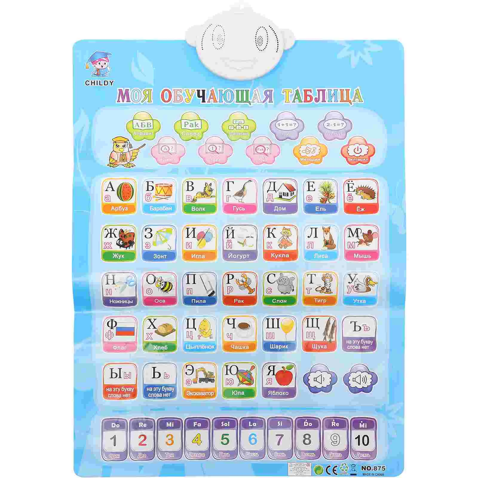 

1Pc Russian English Bilingual Sound Wall Chart Alphabet Poster Kids Educational Learning Toy Interactive Banner Lightweight